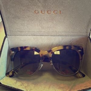 Havana square frame sunglasses