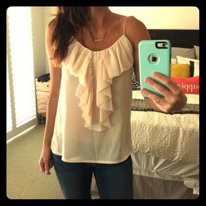 Pale pink blush ruffle tank