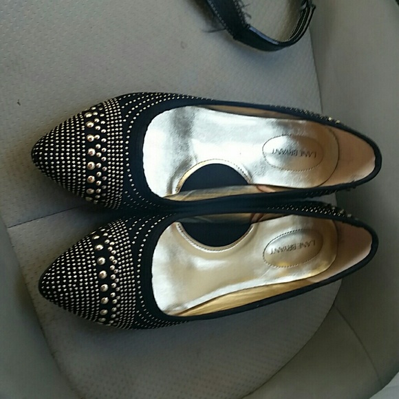 Lane Bryant Gold Stuffed Flats 12w