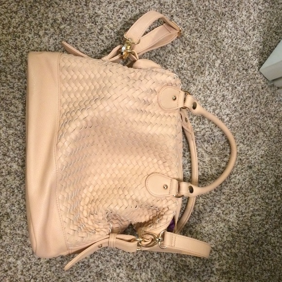 Light peach colored handbag