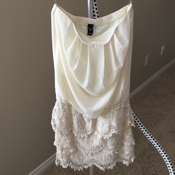 Strapless lace dress