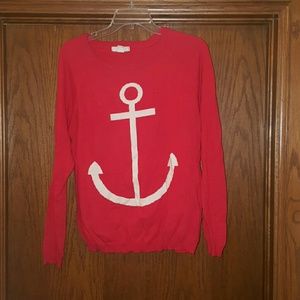 Forever 21 red anchor sweater
