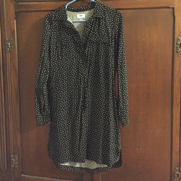 Black polka dot dress
