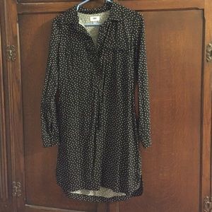 Black polka dot dress