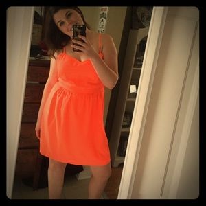 J. crew  Factory dress neon orange size 10