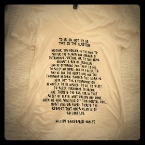 William Shakespeare quote off white tee