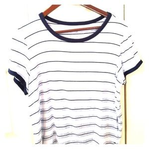 Blue and White Striped Shirt