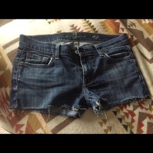 7 For All Mankind cutoff denim shorts