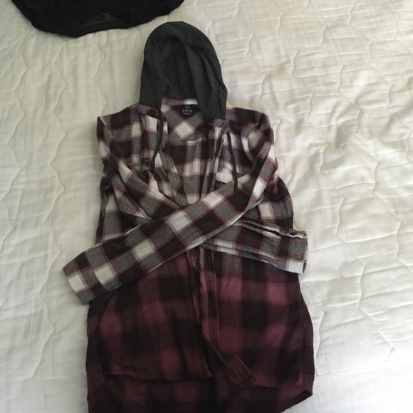 Hooded Plaid Shirt
