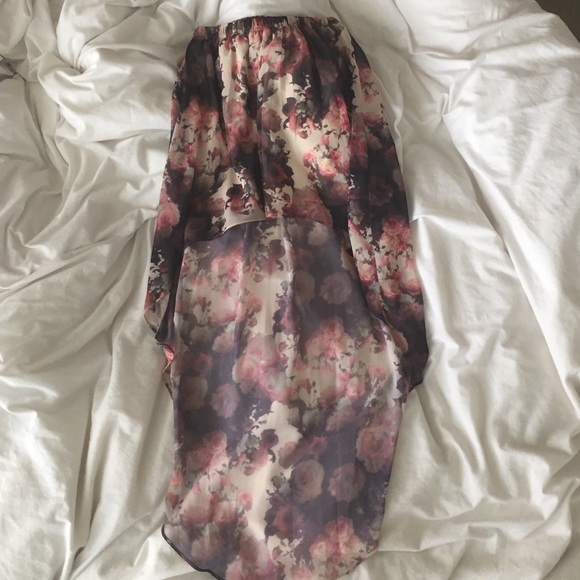 Hi-low floral skirt