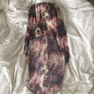 Hi-low floral skirt