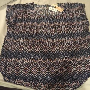 NWT - Cute navy & coral dressy shirt!