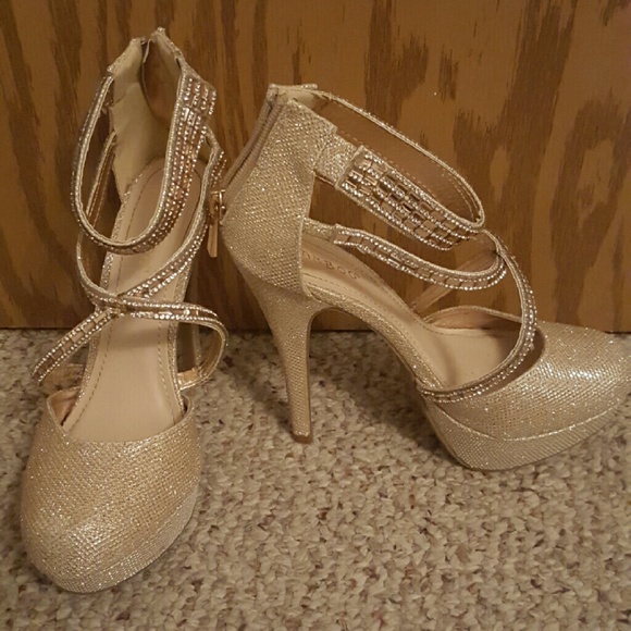 Light Gold Bamboo Heels