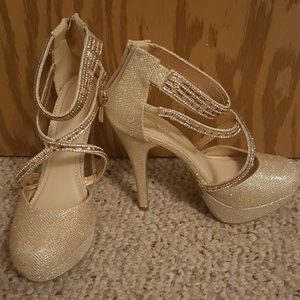 Light Gold Bamboo Heels