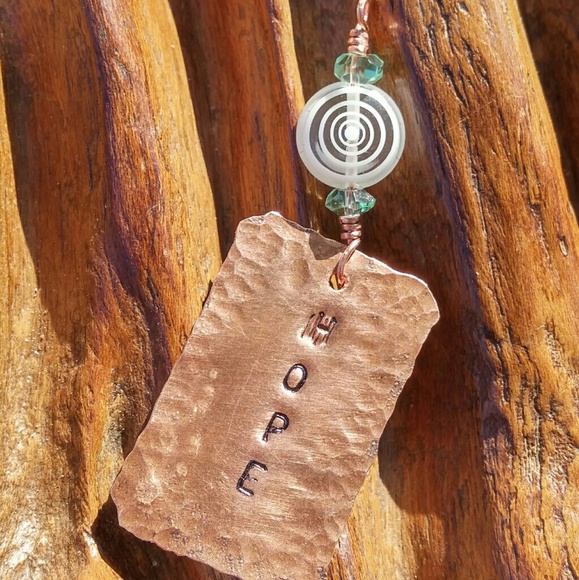 Hope hammered copper Bernie Sanders Necklace
