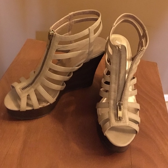 Jessica Simpson Beige Wedge Sandal