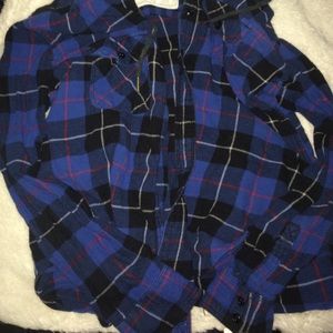 Blue Hooded Flannel