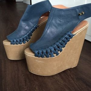 Jeffrey Campbell Navy Wedges