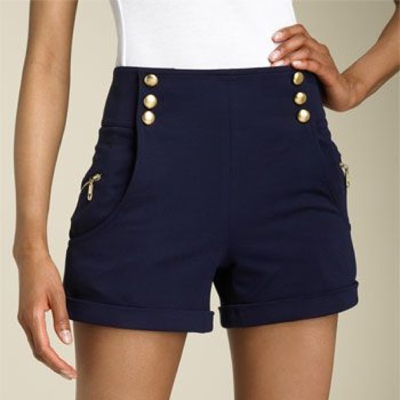 LeROK Pants - LeROK Navy nautical high rise sailor Shorts