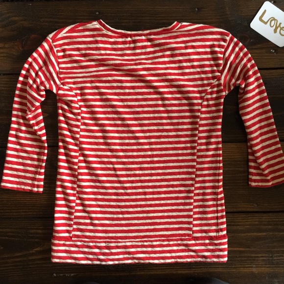 SOLD: Madewell Red and white pencil striped top - Picture 2 of 4