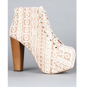 White lace Jeffrey Campbell Litas size 7.5