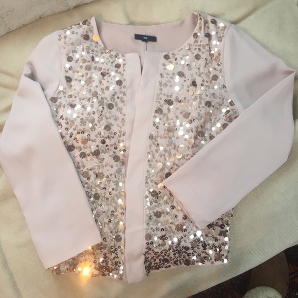 Gap sequined polyester mauve cardigan