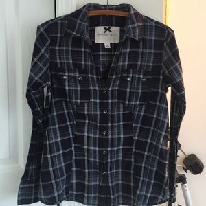 Banana Republic navy plaid button shirt