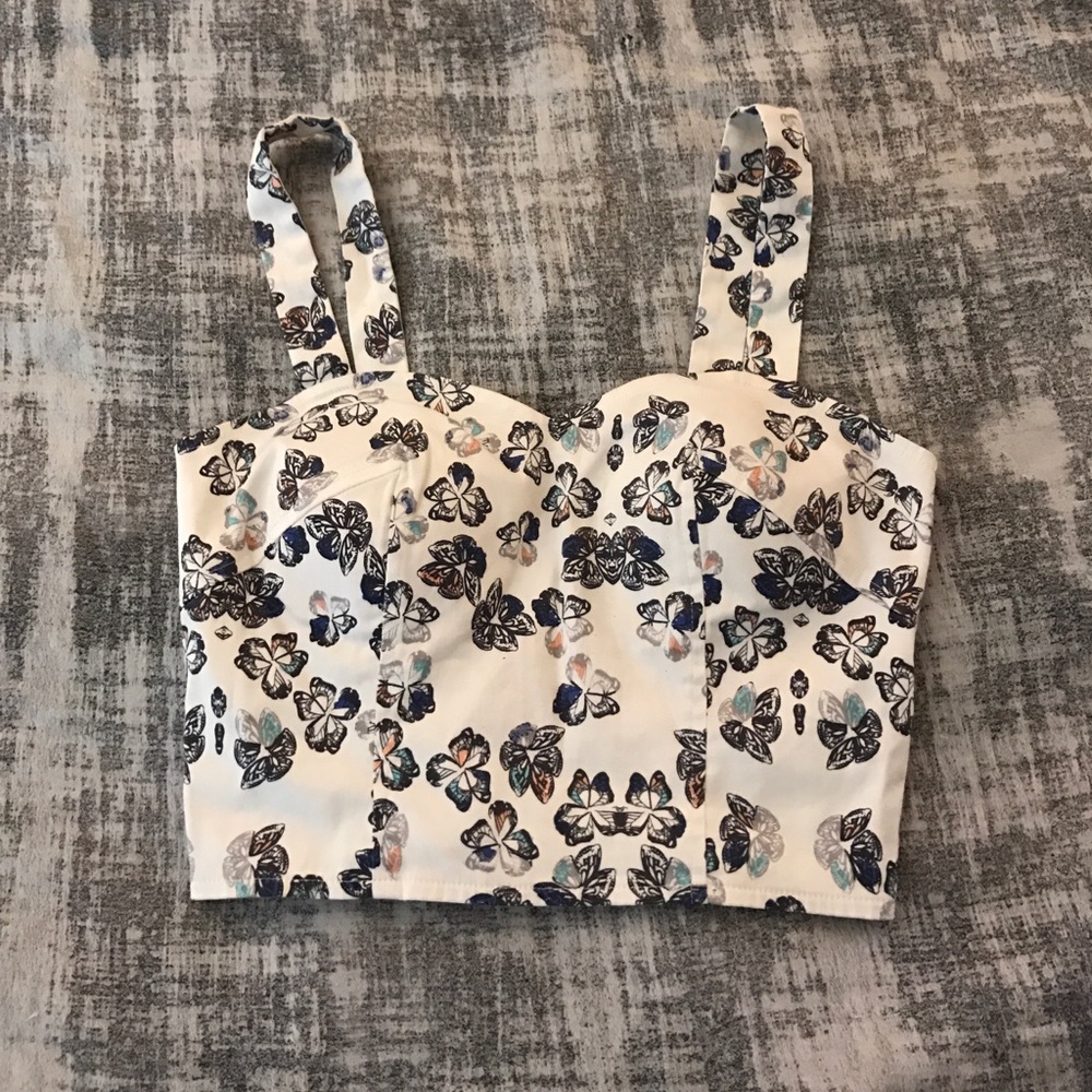 Flower Print Crop Top