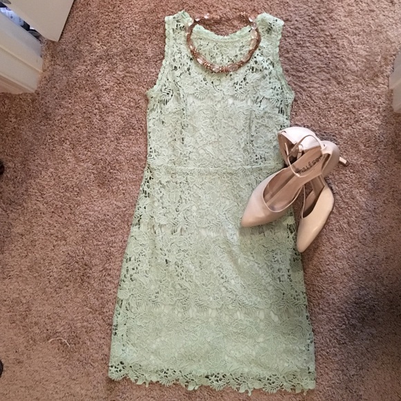 💕PRICE DROP💕 Mint Forever21 lace dress