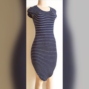 Striped T-Shirt Dress (Navy)
