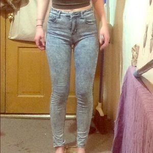 Pac sun high waisted skinny jean acid wash