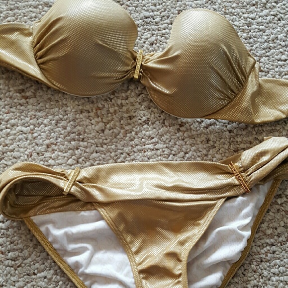 Shiny Gold Victoria's Secret Bikini