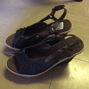 Denim and Brown Summer Wedges!