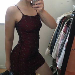 glittery red n mesh mini dress