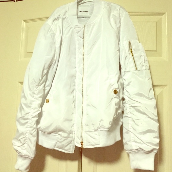 White bomber jacket