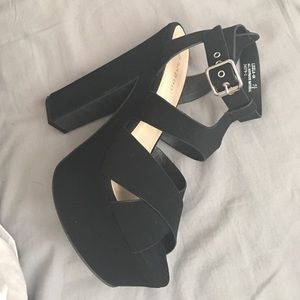 Black chunky heels