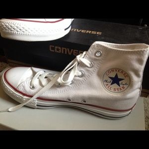 White All Star Converse Shoes.