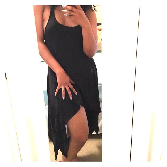 H&M All Black High-Low Dress