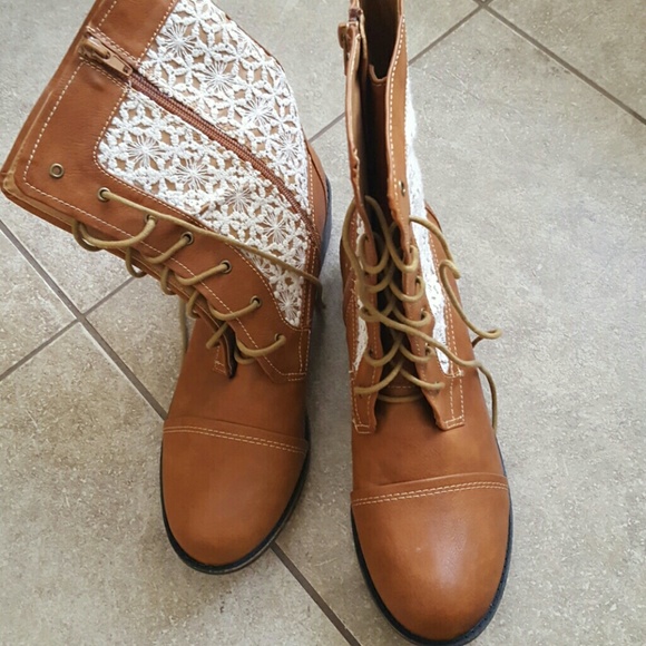 Just Fab cognac with lace boots