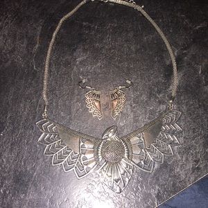 Phoenix necklace & earring set