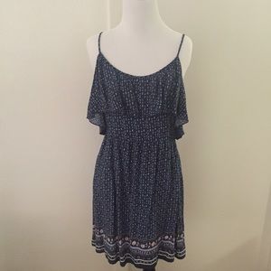 Exposed shoulder floral dress