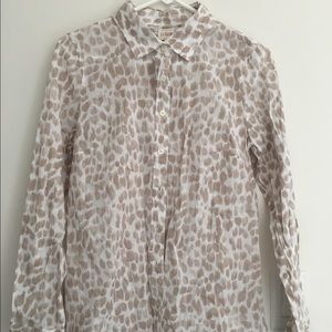 NWT JCrew animal print button up