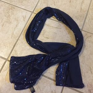 Navy sequined scarf