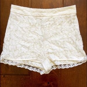 High Waisted Lace Shorts