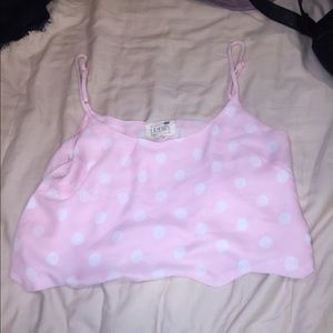 pink polka dot tank top