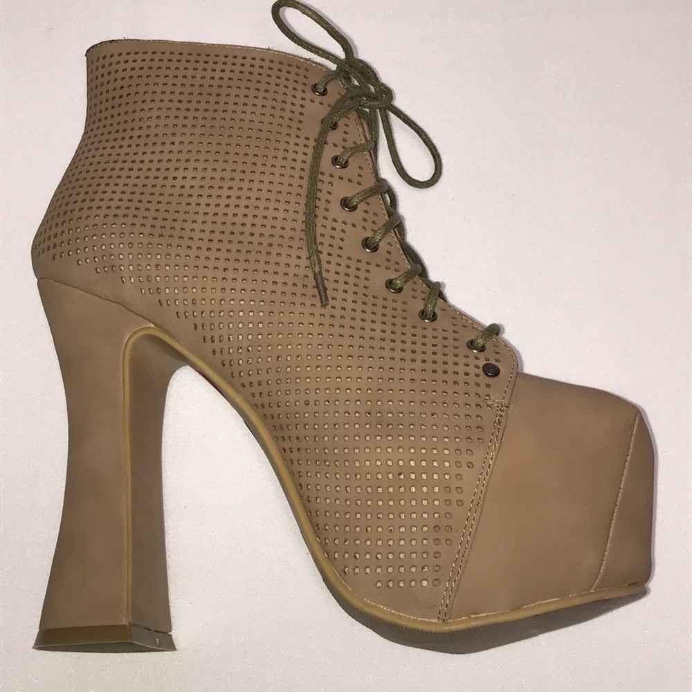 Bumper Nude lace up booties