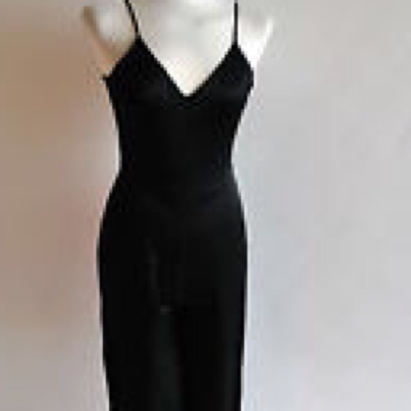 H&M Black satin jumpsuit