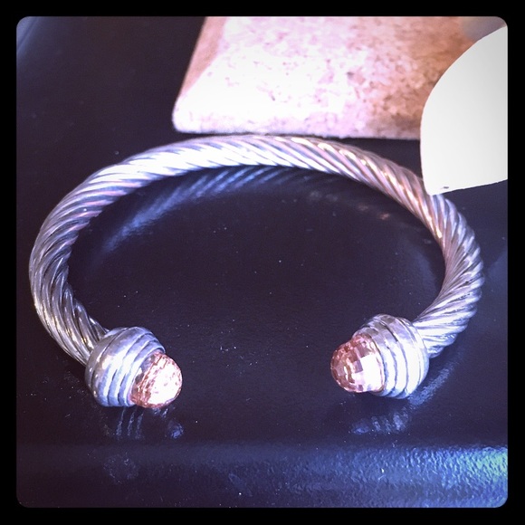 Cable Classic Bangle Bracelet Citrine gems