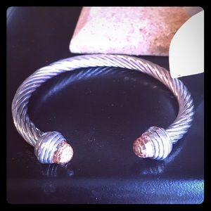 Cable Classic Bangle Bracelet Citrine gems