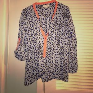 Size XL Navy and Orange top only worn a few times.